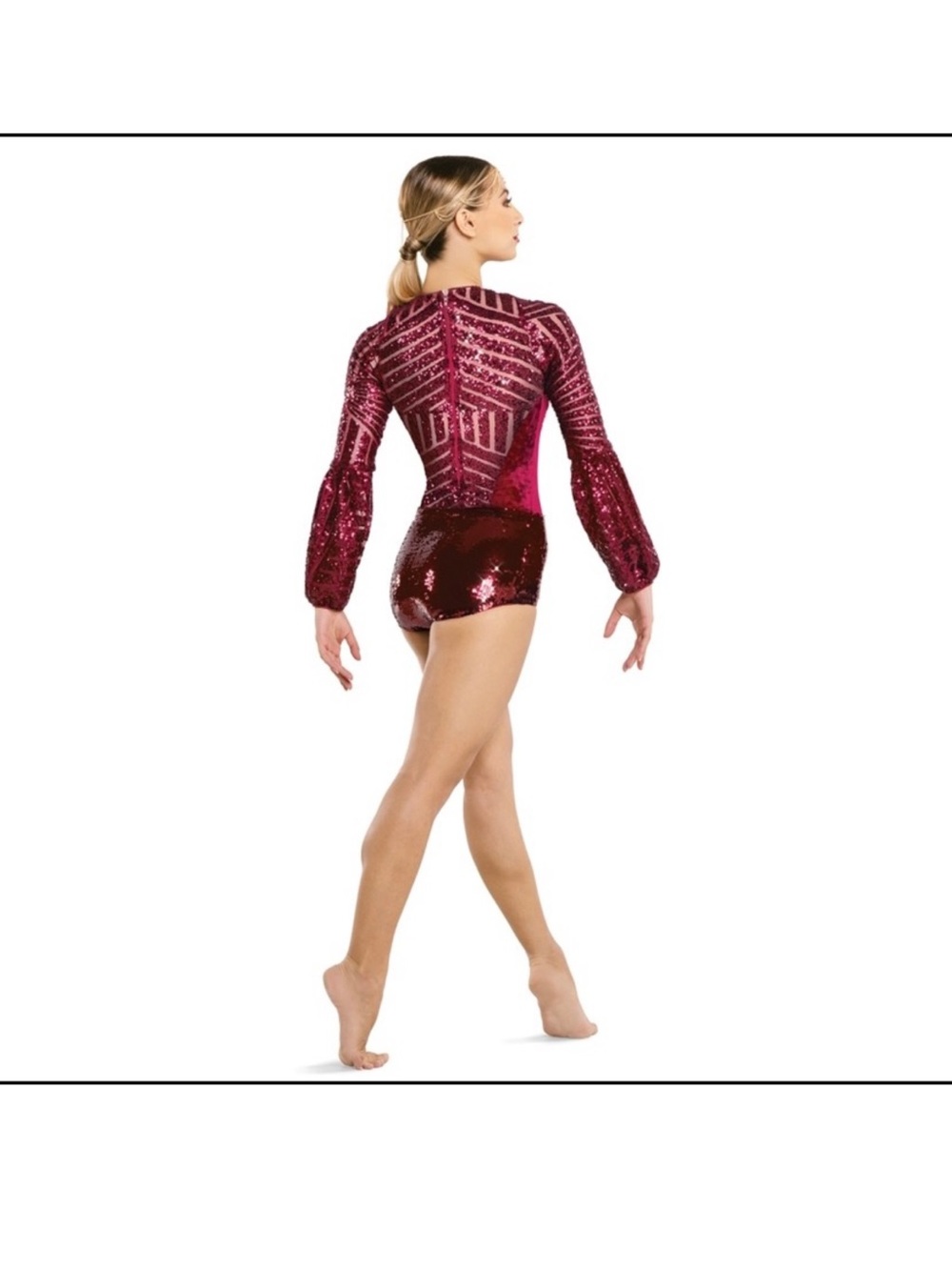 Burgundy Sequin Dance Romper